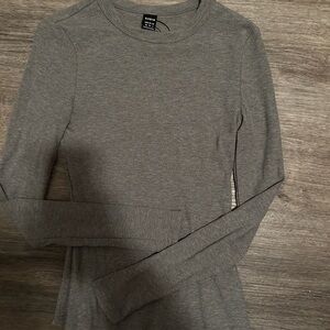 shein grey ribbed long sleeve